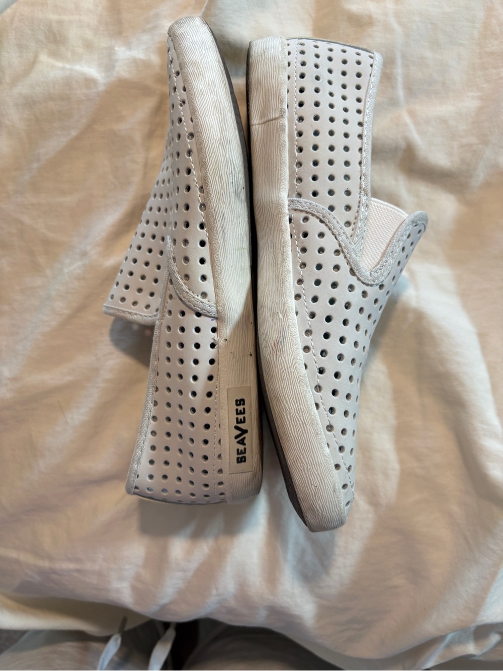 SeaVees White Perforated Slip-On Sneakers | 7.5 | quiet minimalist nautical